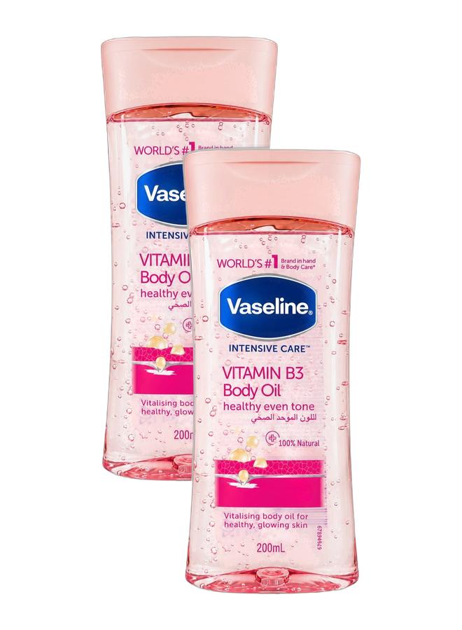 Vaseline Intensive Care Vitamin B3 Body Oil Healthy Even Tone 2X200 ml Bundle - Image 1