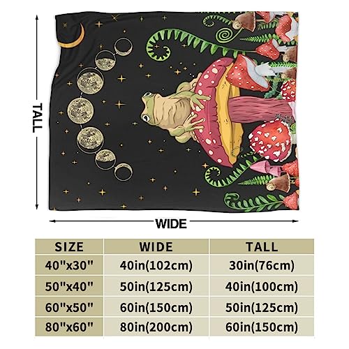 Smilelife Mystical Forest Frog and Mushroom Throw Blanket - Soft Flannel Plush Blanket for Bed, Couch, Sofa, and Chair - Available in 50" x 60" Sizes - Image 3