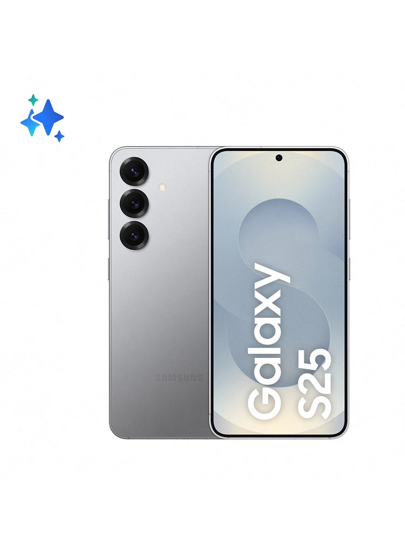 سامسونج جالاكسي S25 ثنائي الشريحة ظل فضي 12 جيجابايت رام 256 جيجابايت 5G - النسخة الدولية - Image 1