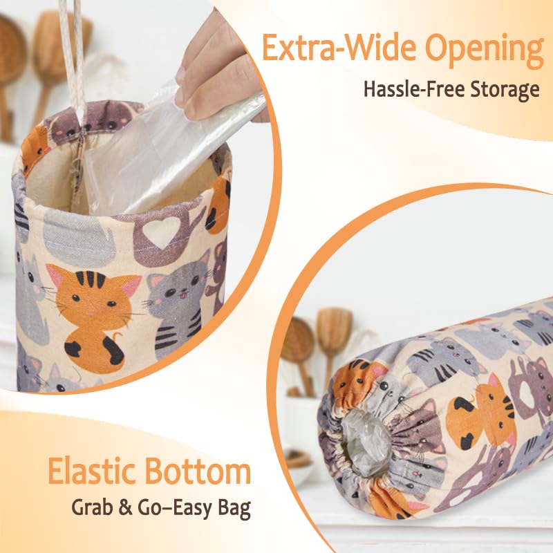 TOGETRUE Plastic Bag Holder, Cute Grocery Bag Holder for Plastic Bags, Wall Mount Bags Dispenser for Home Kitchen Decor (Cat) - Image 4