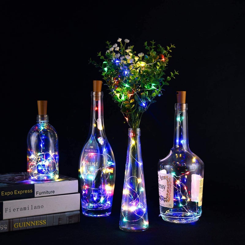 MANSAA MANSAA M44 Bottle Cork LED String Light 2 Meter 20 LEDs Multicolor Automatic Blinking LR44 Battery Operated Wine Bottles LED Light Pack of 2  - Image 5