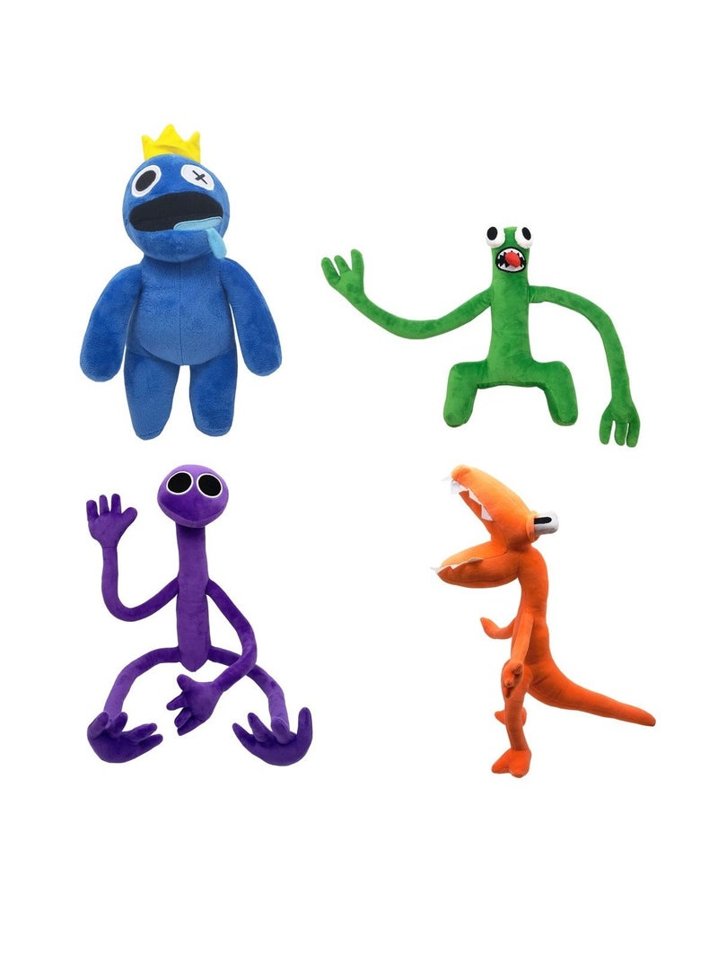 4 قطع روبلوكس رينبو فريندز القطيفة، ألعاب قطيفة لأصدقاء قوس قزح دمية حيوانات محشوة ناعمة ولطيفة، أفضل هدية للأولاد والبنات لمختلف المهرجانات ومحبي الألعاب (الأزرق والأخضر والأرجواني والبرتقالي) - Image 3