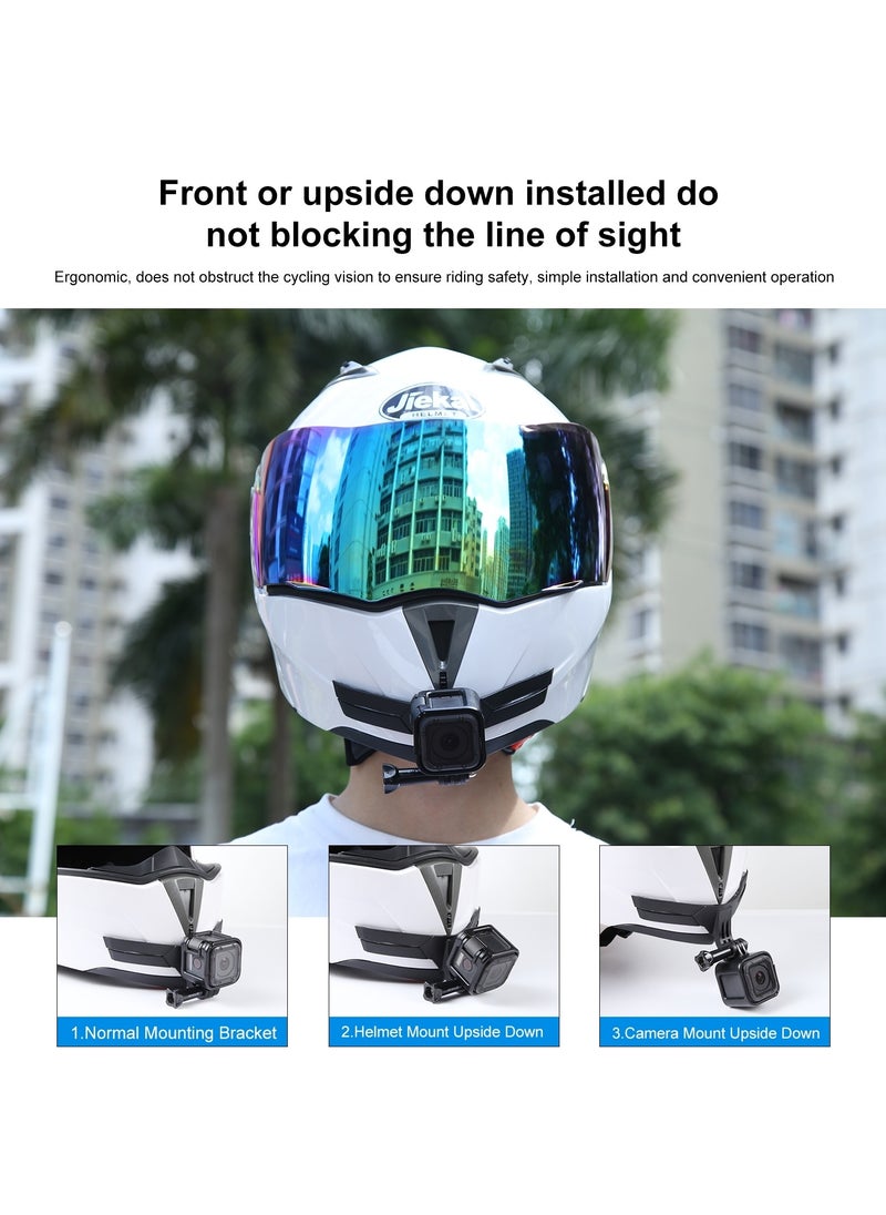 PULUZ Bending Action Camera Motorcycle Helmet Chin Mount – Stable PA+ABS Bracket with Anti-Slip Adhesive, Compatible with GoPro Style Mounts, POV Shooting Angle, Easy to Install and Remove  - Image 4
