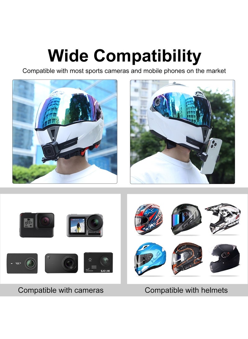 PULUZ Bending Action Camera Motorcycle Helmet Chin Mount – Stable PA+ABS Bracket with Anti-Slip Adhesive, Compatible with GoPro Style Mounts, POV Shooting Angle, Easy to Install and Remove  - Image 5