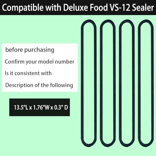 ziHenryDa 4 Pack Foam Replacement Gaskets compatible with Deluxe Food VS-12 Vacuum Sealer,Replacement Gaskets for Deluxe Food VS-12 Vacuum Sealer (13.5 * 1.76 * 0.36) - Image 4