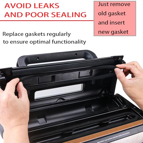 ziHenryDa 4 Pack Foam Replacement Gaskets compatible with Deluxe Food VS-12 Vacuum Sealer,Replacement Gaskets for Deluxe Food VS-12 Vacuum Sealer (13.5 * 1.76 * 0.36) - Image 2