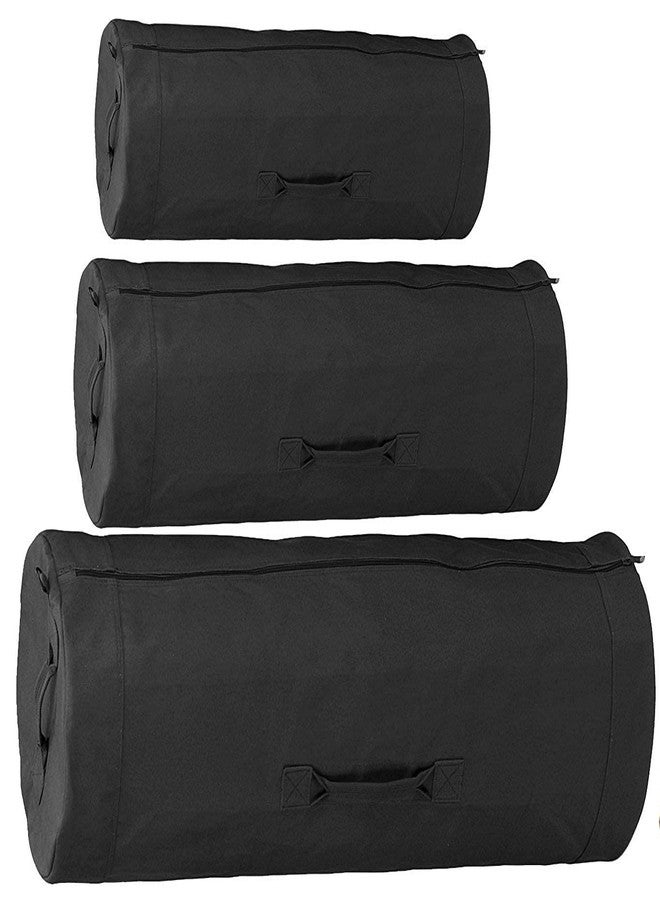 Army Universe Heavy Duty Cotton Canvas SIDE ZIPPER Duffle Bag with Pin - Black, Jumbo - 42" x 16" x 16" - Image 3