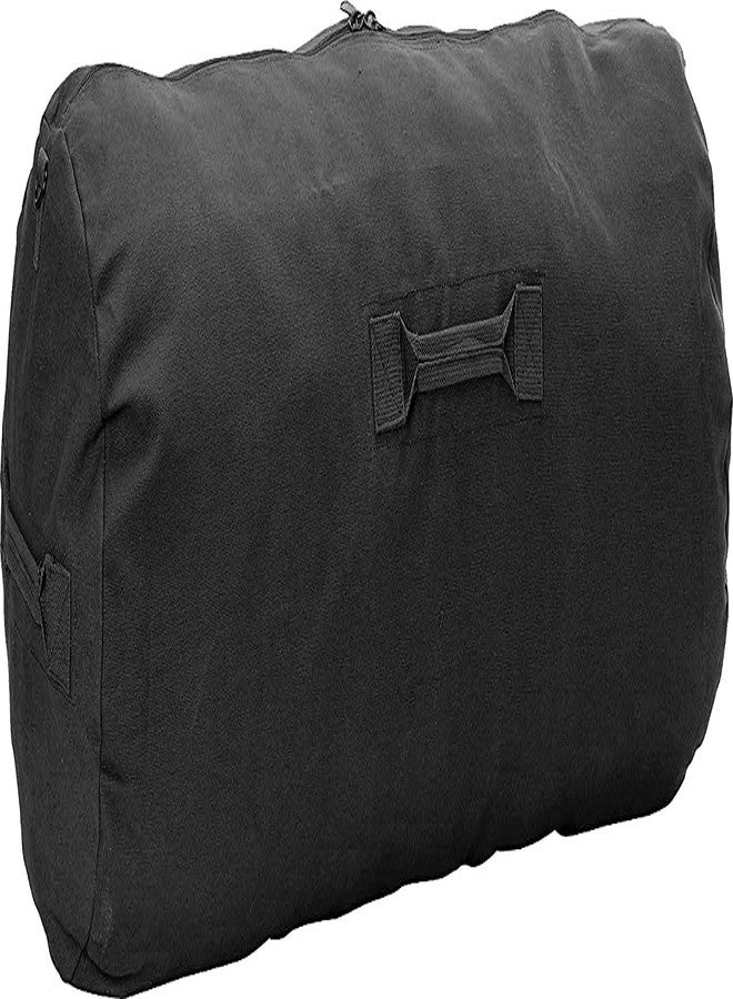 Army Universe Heavy Duty Cotton Canvas SIDE ZIPPER Duffle Bag with Pin - Black, Jumbo - 42" x 16" x 16" - Image 1