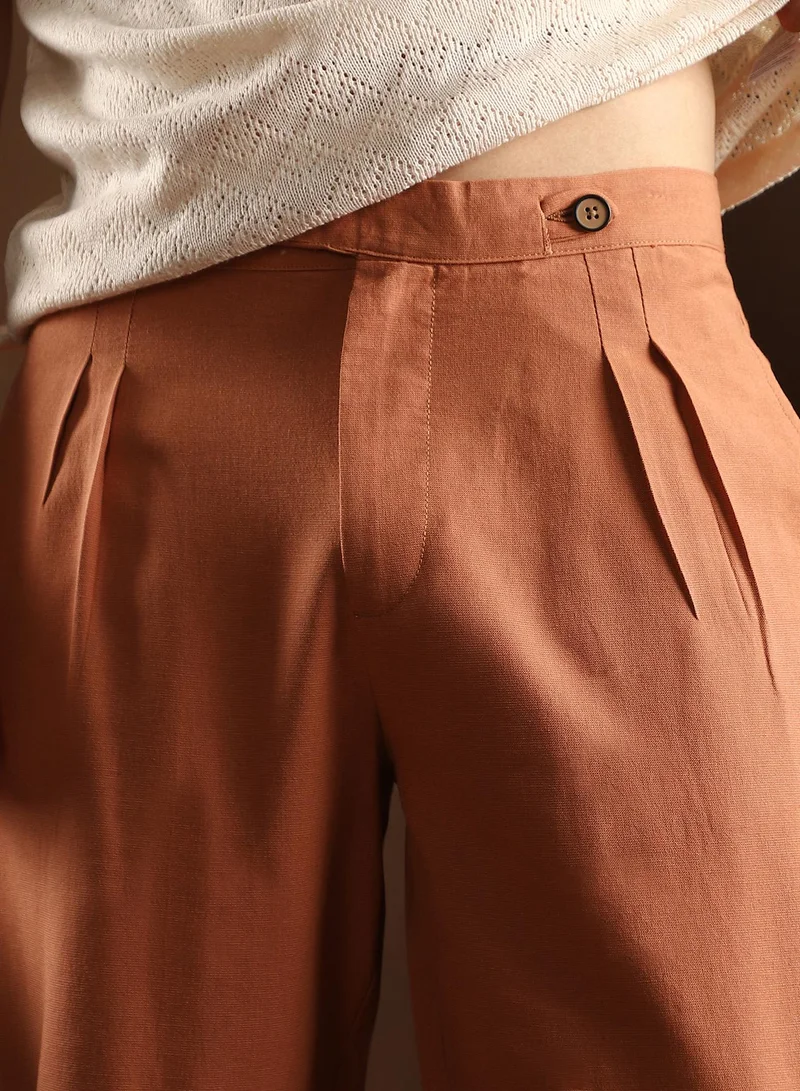 Campus Sutra Lightweight - Straight-Pleated Slittrousers