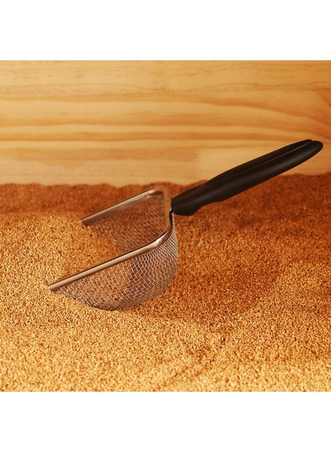 Litter Scoop Stainless Steel Mesh Scooper with Long Handle, Durable Metal Non-Stick Deep Shovel - Image 5