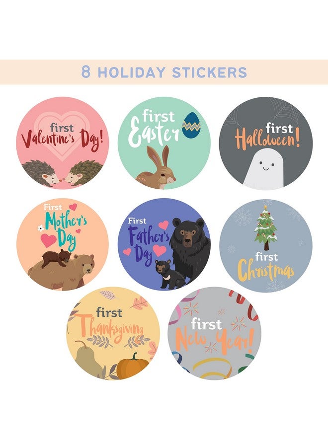 RubyRoo Baby Milestone Stickers - Monthly Stickers for Boy - 28 Pack - Includes 12 Monthly,1st Year Milestones & First Holidays - Perfect Baby Shower & Newborn Birthday Gift (Woodland) - Image 5