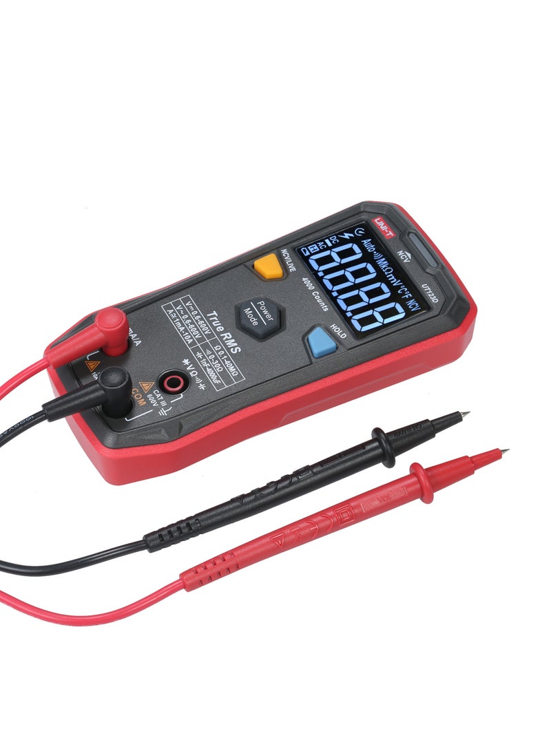 UNI-T Palm-sized Digital Multimeter AC/DC True-RMS Multimeter 4mF(4000uF) Large Capacitance Meter Auto-ranging Multi Tester with Resistance Capacitance Diode Continuity NCV Live Wire Tests - Image 4