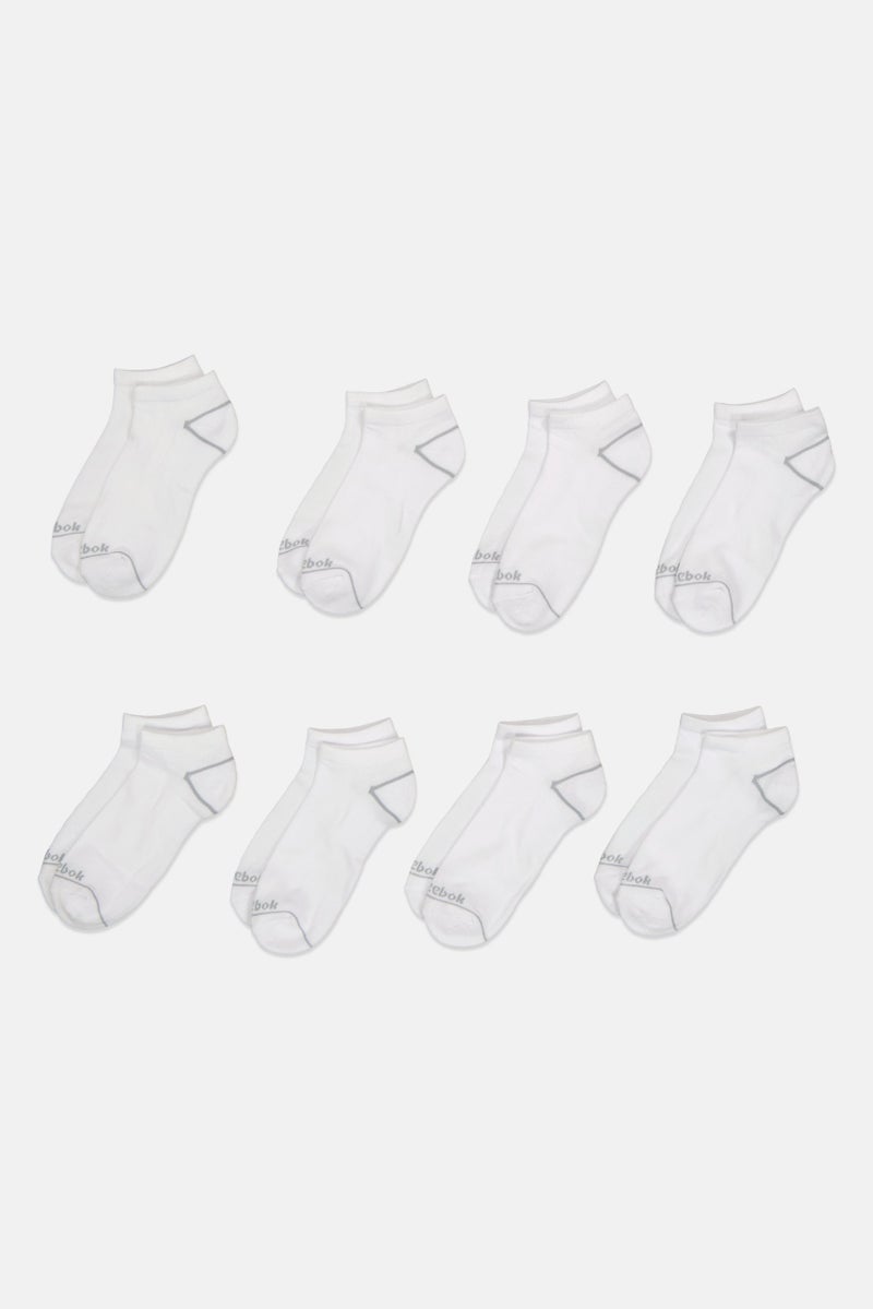 Reebok Women 8 Pairs Brand Logo Socks, White - Image 3