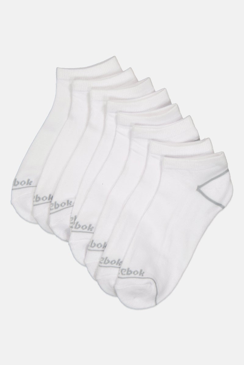 Reebok Women 8 Pairs Brand Logo Socks, White - Image 1