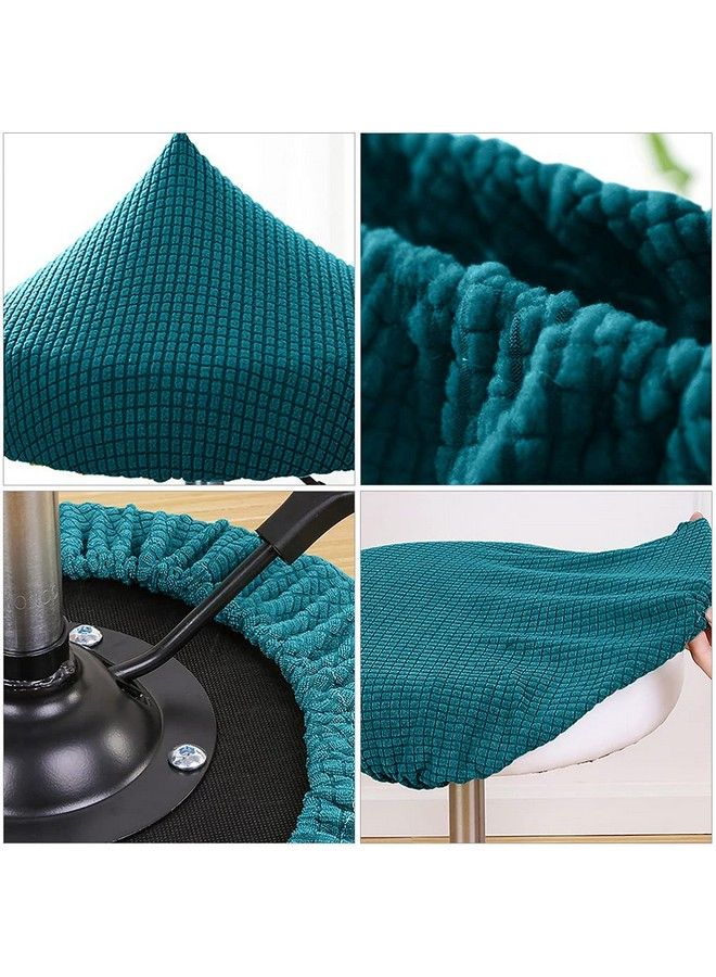 BESPORTBLE Bar Stool Covers Round Stool Cushion Covers Stool Chair Covers Barstool Covers Slipcovers For Kitchen Living Room Decor Peacock Blue  - Image 5