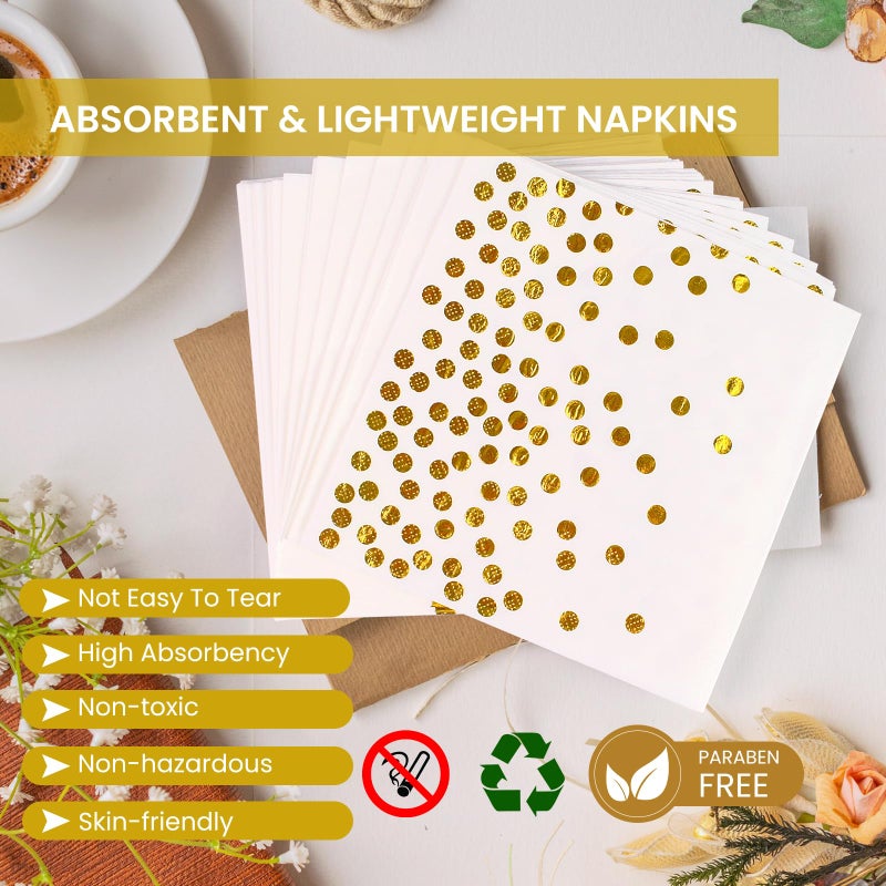 PUEVENYI 75PCS Paper Plates and Napkins Set - White and Gold Dot Disposable Party Dinnerware Includes Paper Plates, Napkins, Forks Decorations for 2026 New Year, Birthday, Wedding and Holiday, Serves 25 - Image 4