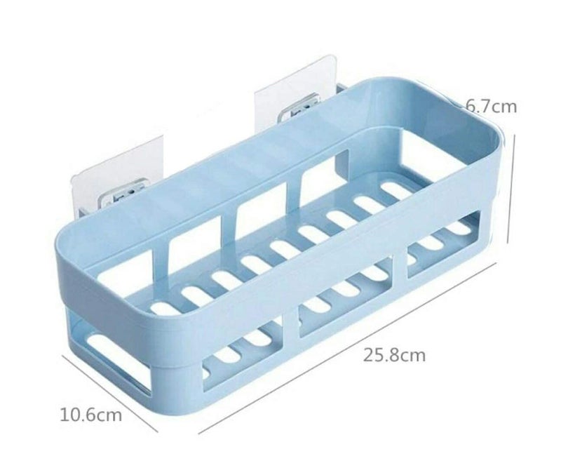 JELLEX ABS Plastic Multipurpose Kitchen Bathroom Shelf Wall Holder Storage Box Strong Magic Sticker Shower Rack - (Multi Color) (Set of 2) - Image 2