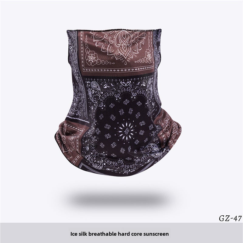 Generic Ice Silk Cycling Neck Gaiter Breathable Sunshade GZ-47 Curry Cashew