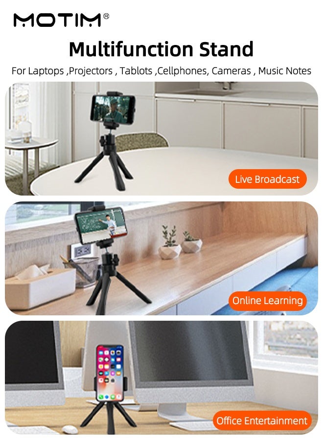 موتيم حامل ثلاثي القوائم للهاتف المحمول وللجهاز العارض، حامل ثلاثي القوائم قابل للطي للهاتف المحمول وللجهاز العارض للتصوير والبث المباشر، حامل متوافق مع معظم الهواتف المحمولة والأجهزة العارضة - Image 5