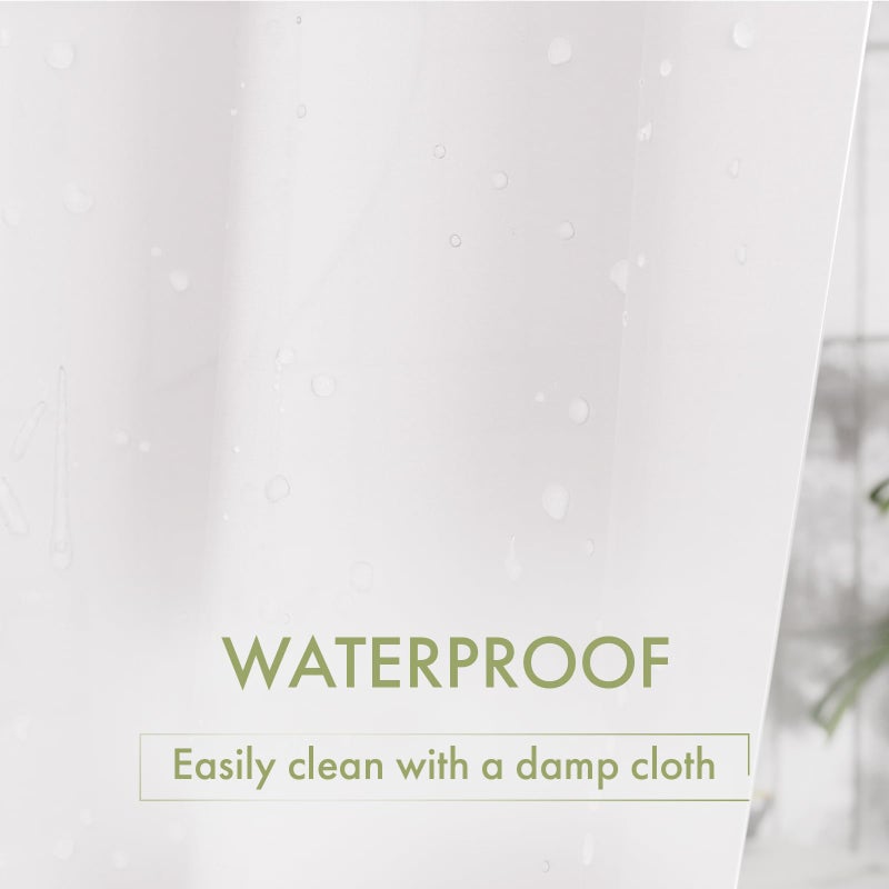 AmazerBath Shower Curtain Liner, 72x72 Plastic White Shower Curtain Liner, Cute Waterproof PEVA Shower Curtains, Lightweight Shower Curtains for Bathroom with Magnets and 12 Rustproof Grommet Holes - Image 3