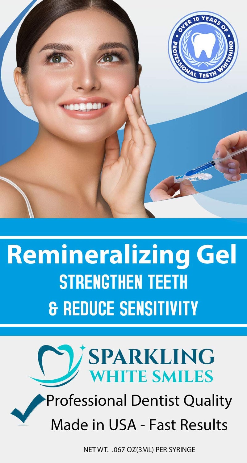 Sparkling White Smiles 4 Syringes Remineralization Gel with 4 Custom Teeth Trays - Strengthens Enamel - Reduces Sensitivity - Remineralizes and Desensitizes - Great for After Teeth Whitening - Image 2