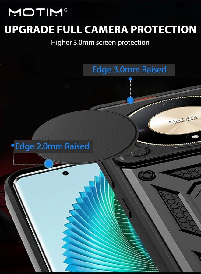 Motim Honor X9b Armor Case Cover with Slide Camera Cover, 360° Rotating Ring Kickstand Bracket, Shockproof Anti-drop Protective Back Cover, Magnetic Car Mount Holder Function  - Image 4