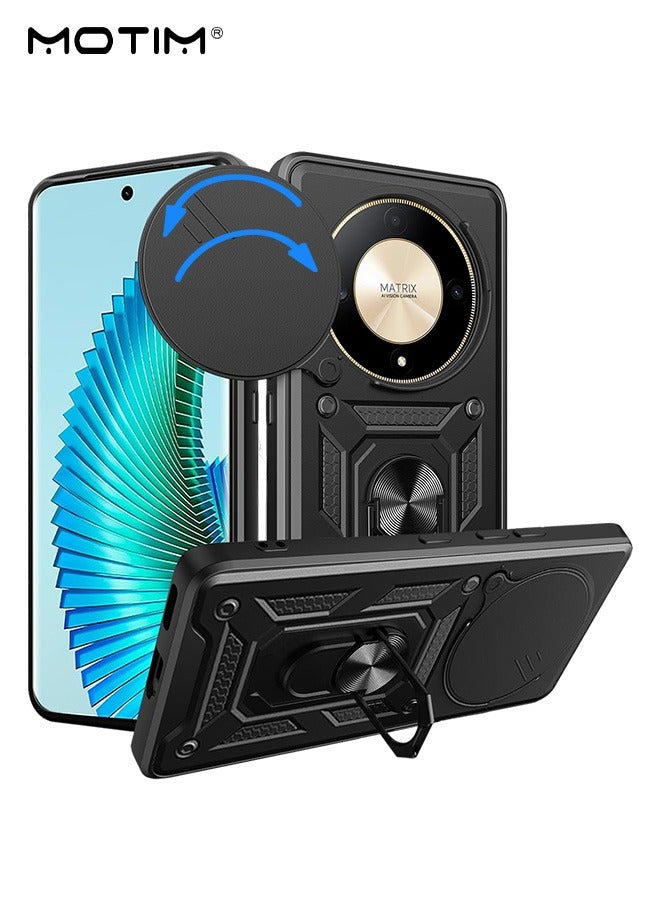 Motim Honor X9b Armor Case Cover with Slide Camera Cover, 360° Rotating Ring Kickstand Bracket, Shockproof Anti-drop Protective Back Cover, Magnetic Car Mount Holder Function  - Image 1