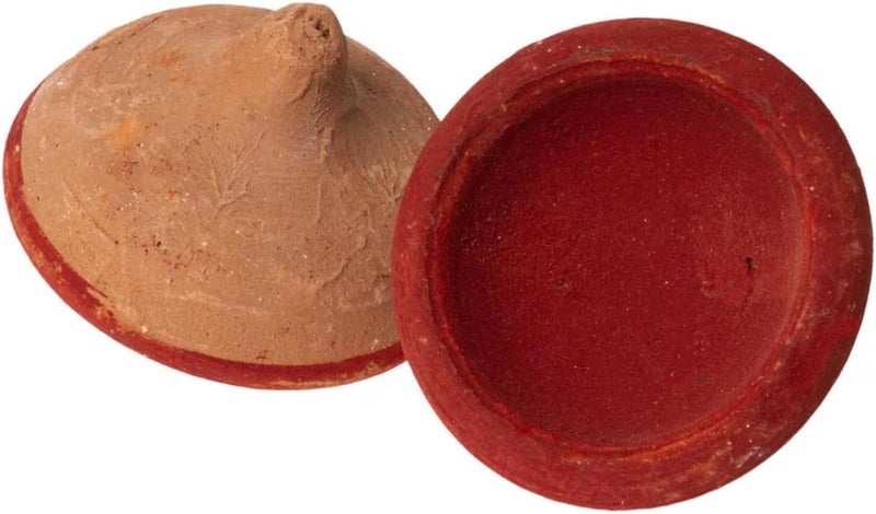 MLT Cosmetics Traditional Moroccan Clay Lipstick Pot Handmade 2Piece Set Red Matlya Akar El Fassi