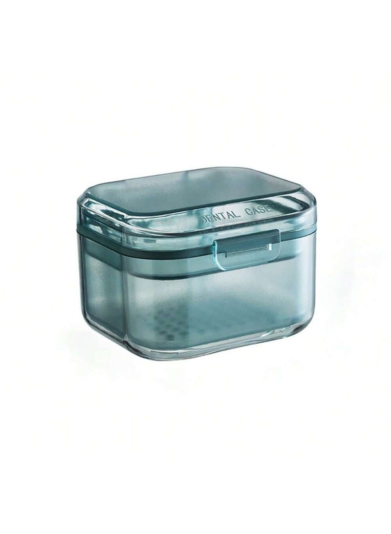 Dental Case Denture Bath Box, Leakproof Double Layer with Strainer, Braces Retainer Cleaning Storage Container for Soaking, Travel & Home Use - Image 2