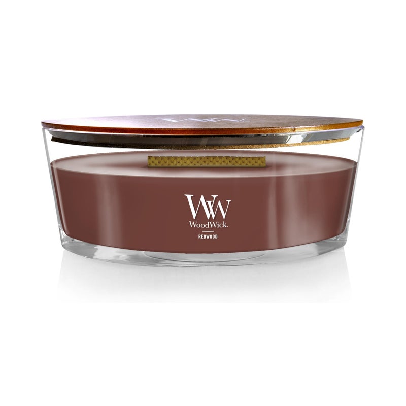 WoodWick Redwood Scented Ellipse Candle Crackles as it Burns Up to 50 hrs Burn time Perfect for Gifting 16oz