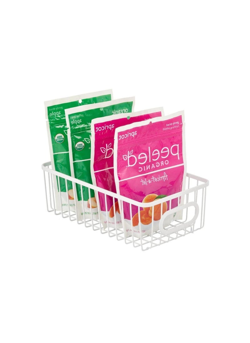 Go Hooked Go Hooked Multipurpose 10" Metal Bathroom Storage Organizer Basket Bin - Modern Wire Grid Design - for Organization in Cabinets, on Countertops, Bedroom, Kitchen, Bathroom, Garage (Pack of 1, White)  - Image 4