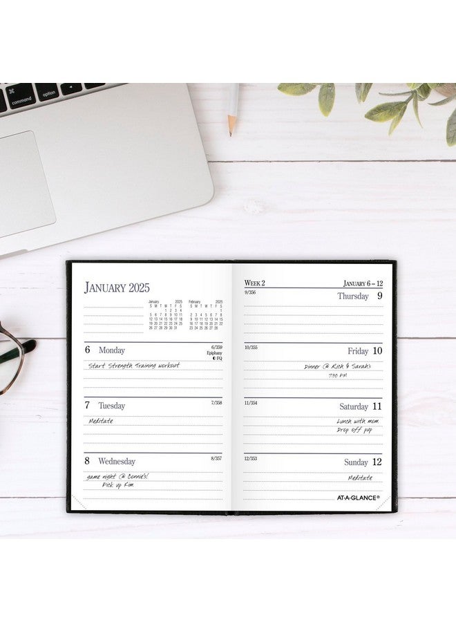 AT-A-GLANCE 2025 Fine Diary, Weekly & Monthly Diary, 2-3/4" x 4-1/4", Pocket Size, Black (72010525) - Image 2