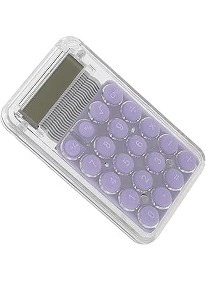 Purple Mini Cartoon Calculator 8 Digit LCD Display Portable for Students Home Use - Image 1