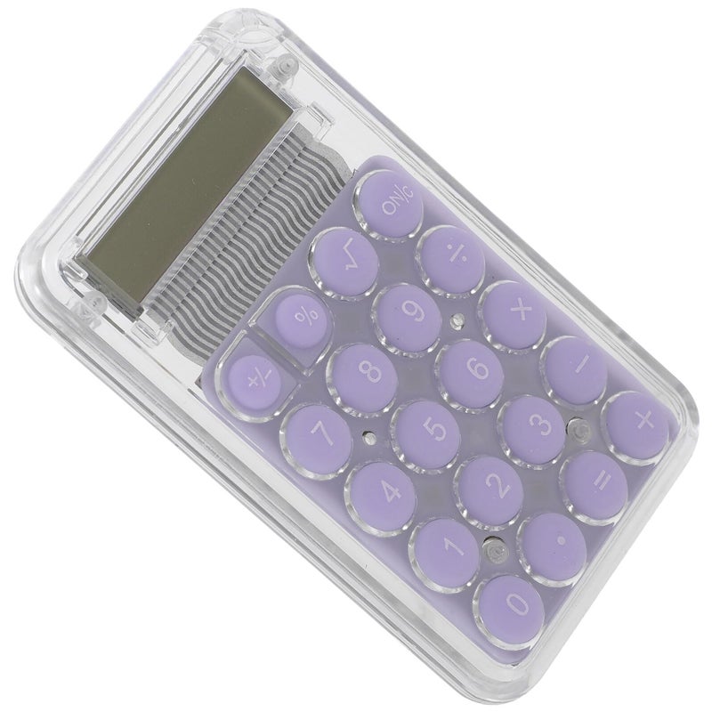 Purple Mini Cartoon Calculator 8 Digit LCD Display Portable for Students Home Use - Image 2