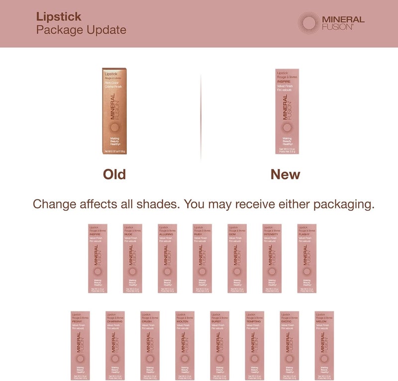 Mineral Fusion Lipstick in Gem - Hydrating Velvet Finish, 0.13 Ounce - Image 2