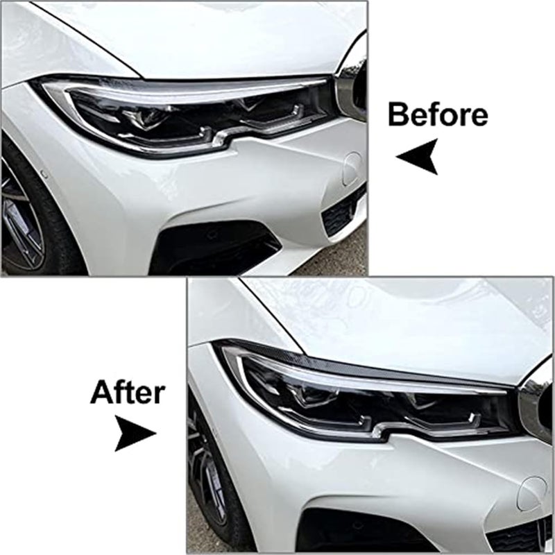 QASULER Carbon Fiber Headlight Eyelids Trim for 3 Series G20 - Image 5