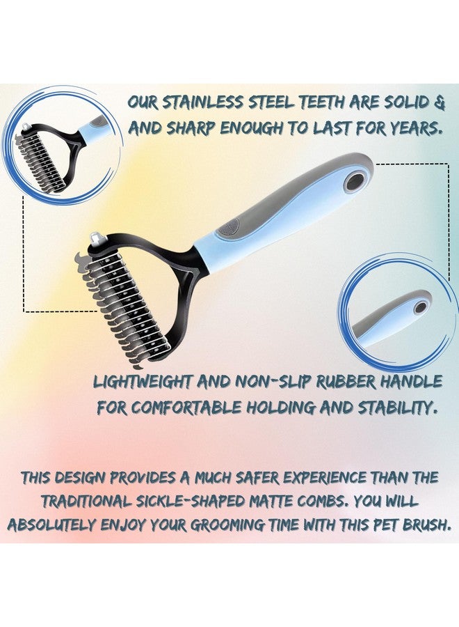 Pet Grooming Tool Combo Of Double Sided Brush And Nail Clipper With Filer (Hair Rake Comb And Nail Cutter) For Dogs, Puppies, Cats, And Kittens (Blue Rake Large + Nail Clipper) - Image 3