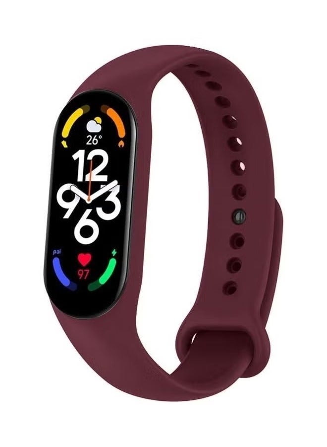 vesus Xiaomi Mi Band 7 Replacement Strap Soft Silicone Watch Band Sport Wristband Bracelet Compatible with Mi Band 7 Smart Fitness Tracker 2022 Release Maroon