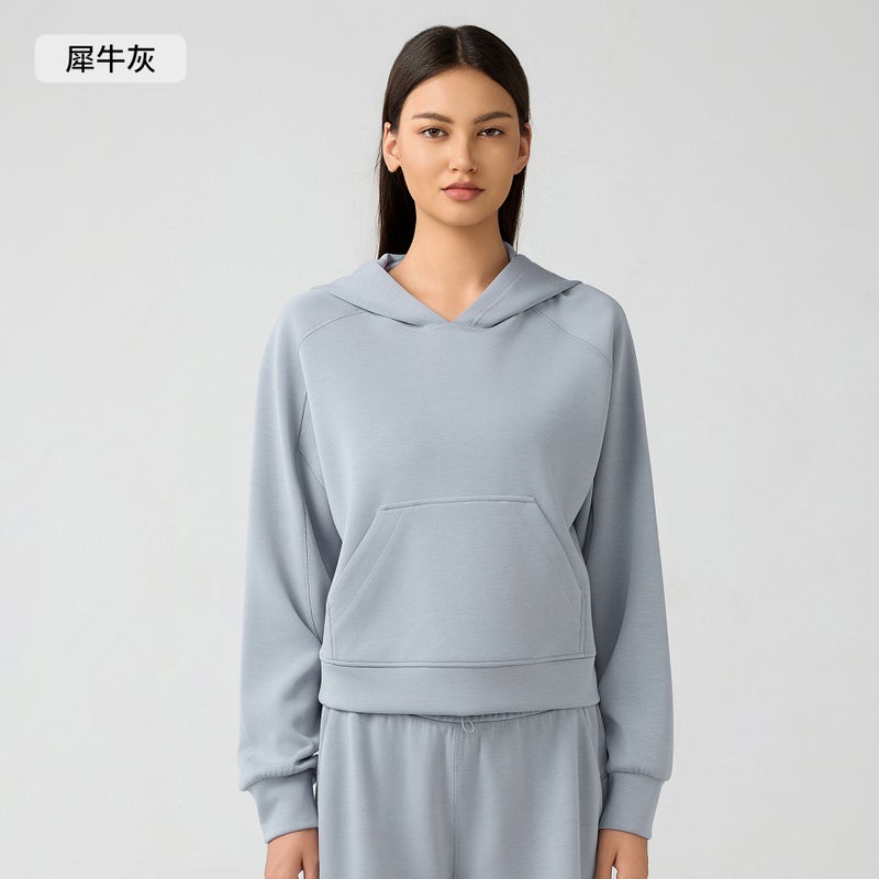 Generic Autumn Winter Hooded Windproof Sweatshirt for Women Rhino gray