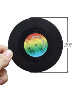KASTWAVE Vinyl Record Coasters 6 Pcs Retro Style Vinyl Coasters Drinks Colorful Retro Decoration for Home Office Bar Funny House Warming Gift for Music Lovers Set  - Image 5