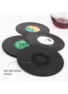 KASTWAVE Vinyl Record Coasters 6 Pcs Retro Style Vinyl Coasters Drinks Colorful Retro Decoration for Home Office Bar Funny House Warming Gift for Music Lovers Set  - Image 4
