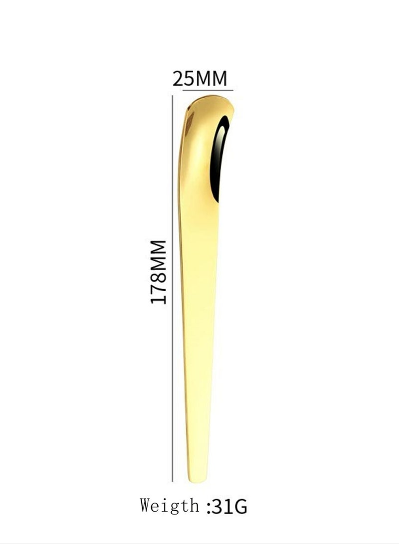 Stainless Steel Dessert Spoon Cake Spoon Cheese Spoon Yogurt Coffee Spoon Gold 178mm - Image 2