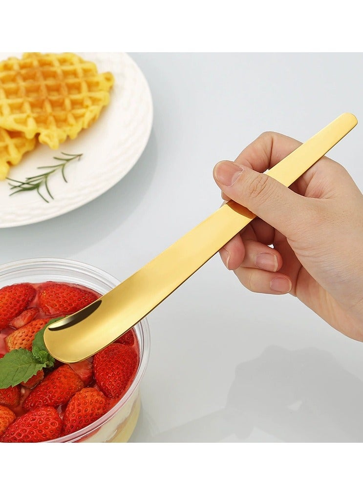 Stainless Steel Dessert Spoon Cake Spoon Cheese Spoon Yogurt Coffee Spoon Gold 178mm - Image 1