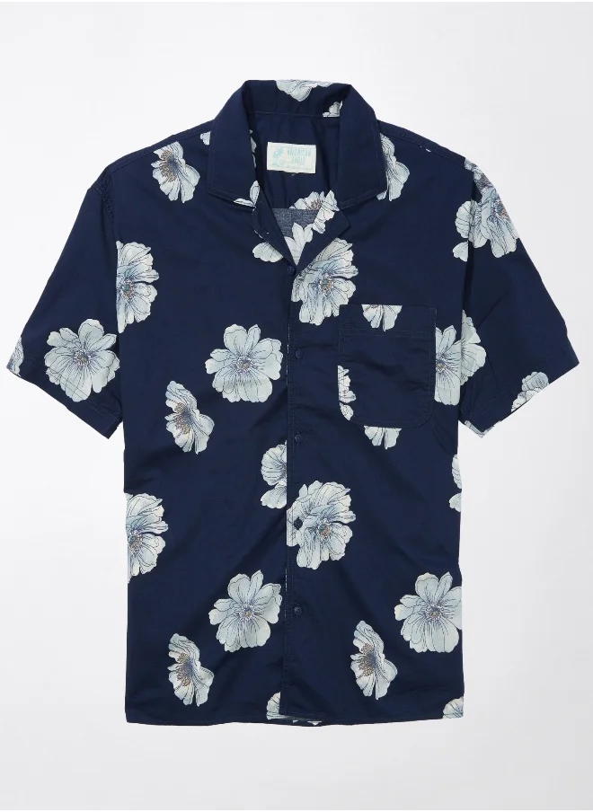 American Eagle AE Tropical Button-Up Poolside Shirt