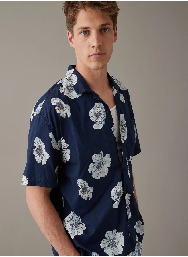 American Eagle AE Tropical Button-Up Poolside Shirt