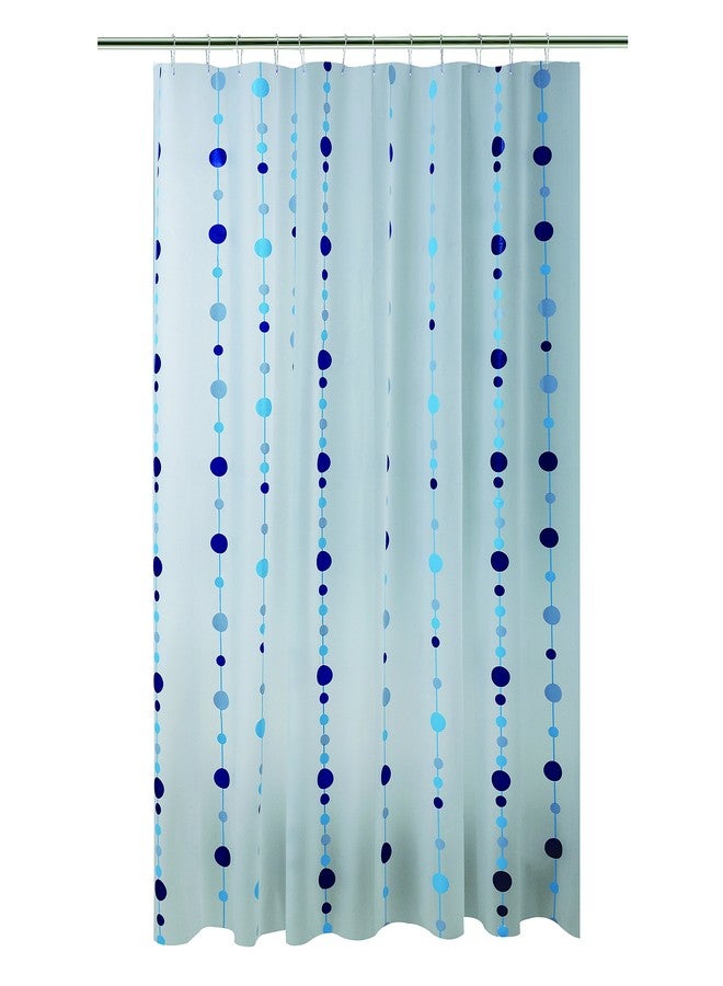 Bath Bliss 70” x 72” PEVA Shower Curtain | 12 Rust Proof Metal Grommets | Reinforced Header | Waterproof | Chandelier Design | Blue - Image 1