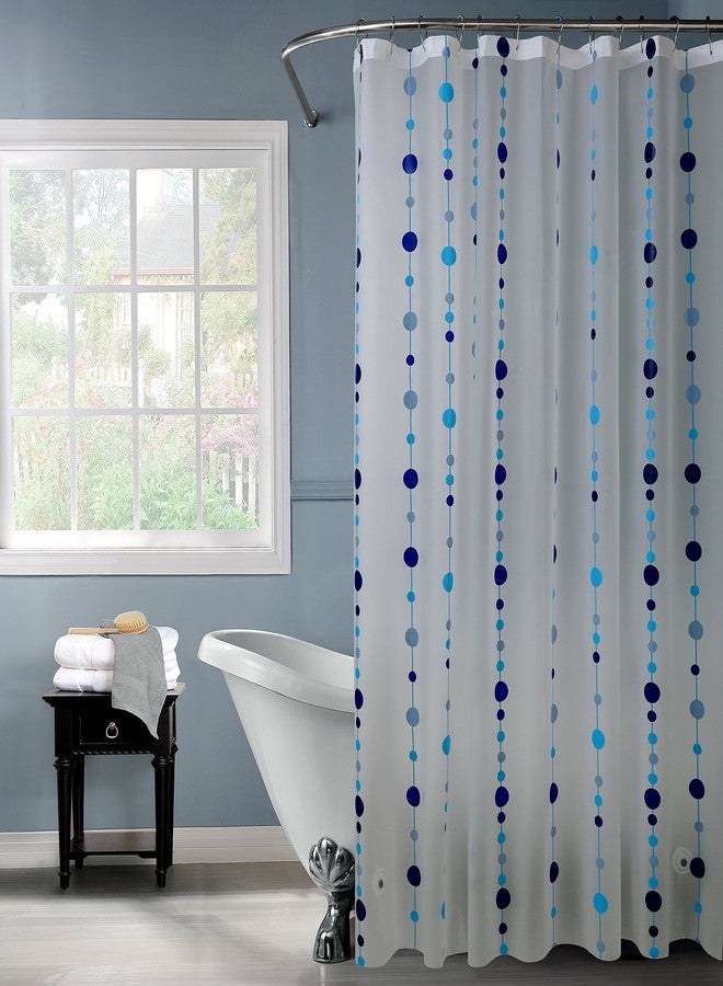 Bath Bliss 70” x 72” PEVA Shower Curtain | 12 Rust Proof Metal Grommets | Reinforced Header | Waterproof | Chandelier Design | Blue - Image 2