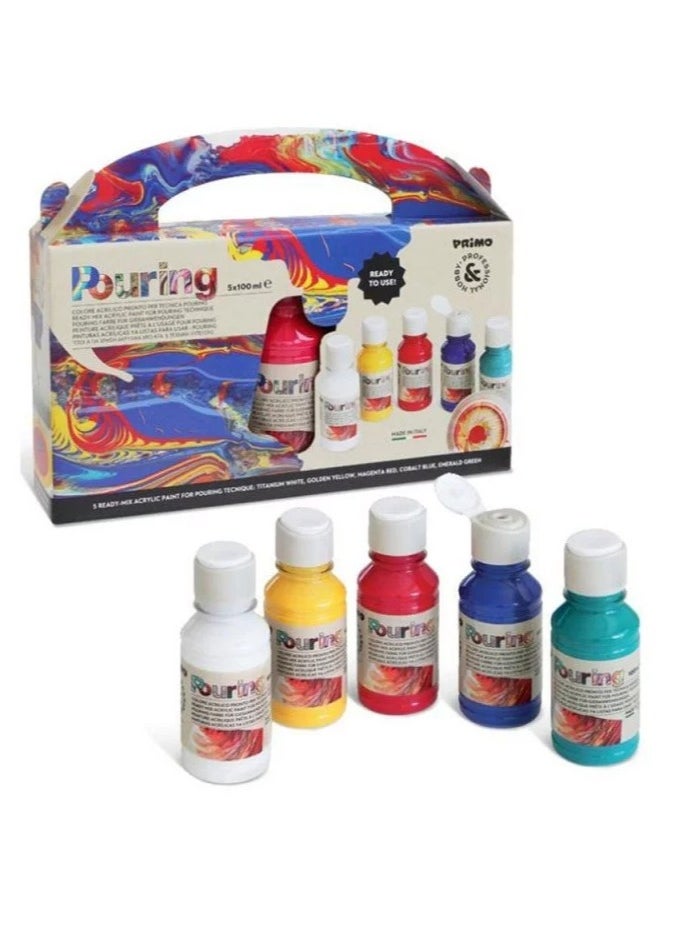 PRIMO CMP Acrylic Paint Set 5 x 100ml Assorted Colors  - Image 2