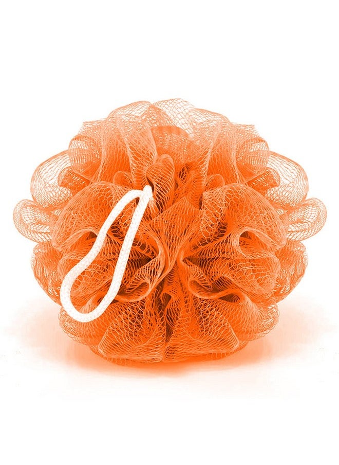 انكريزما إسفنجة استحمام من Incrizma Shower Loofah، كرة تقشير شبكية، منظف للجسم، منظف رغوة كبيرة، تقشير مع إكسسوارات استحمام تجميلية (مجموعة من قطعتين، برتقالي)  - Image 1