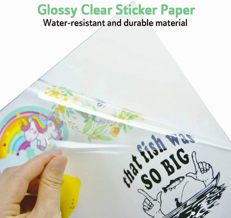 KOALA PAPER Clear Sticker for Inkjet Printer - Waterproof Clear Printable Vinyl Sticker - 8.5x11 Inch 50 Sheets Transparent Glossy Sticker for DIY Personalized Stickers, Labels, Decals - Image 2